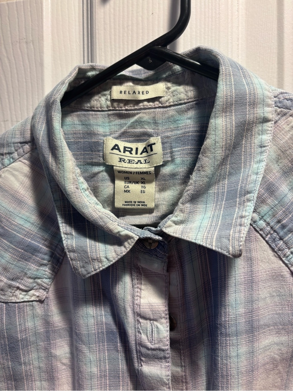 Ariat Pastel Lavender & Light Blue Plaid Button-Down Shirt